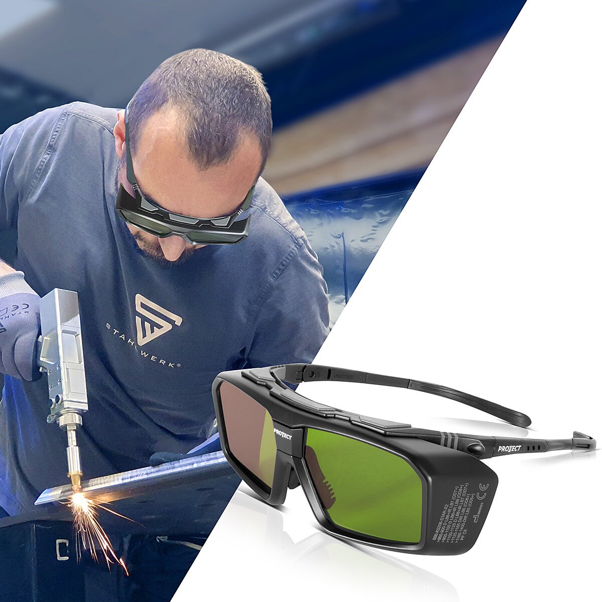 PROTECT Starlight X2 laserveiligheidsbril PROTECT Starlight X2 laserveiligheidsbril | Laserbril | Oogbescherming volgens DIN EN 207 voor het werken met lasers in een golflengtebereik van 800 – 1.320 nm