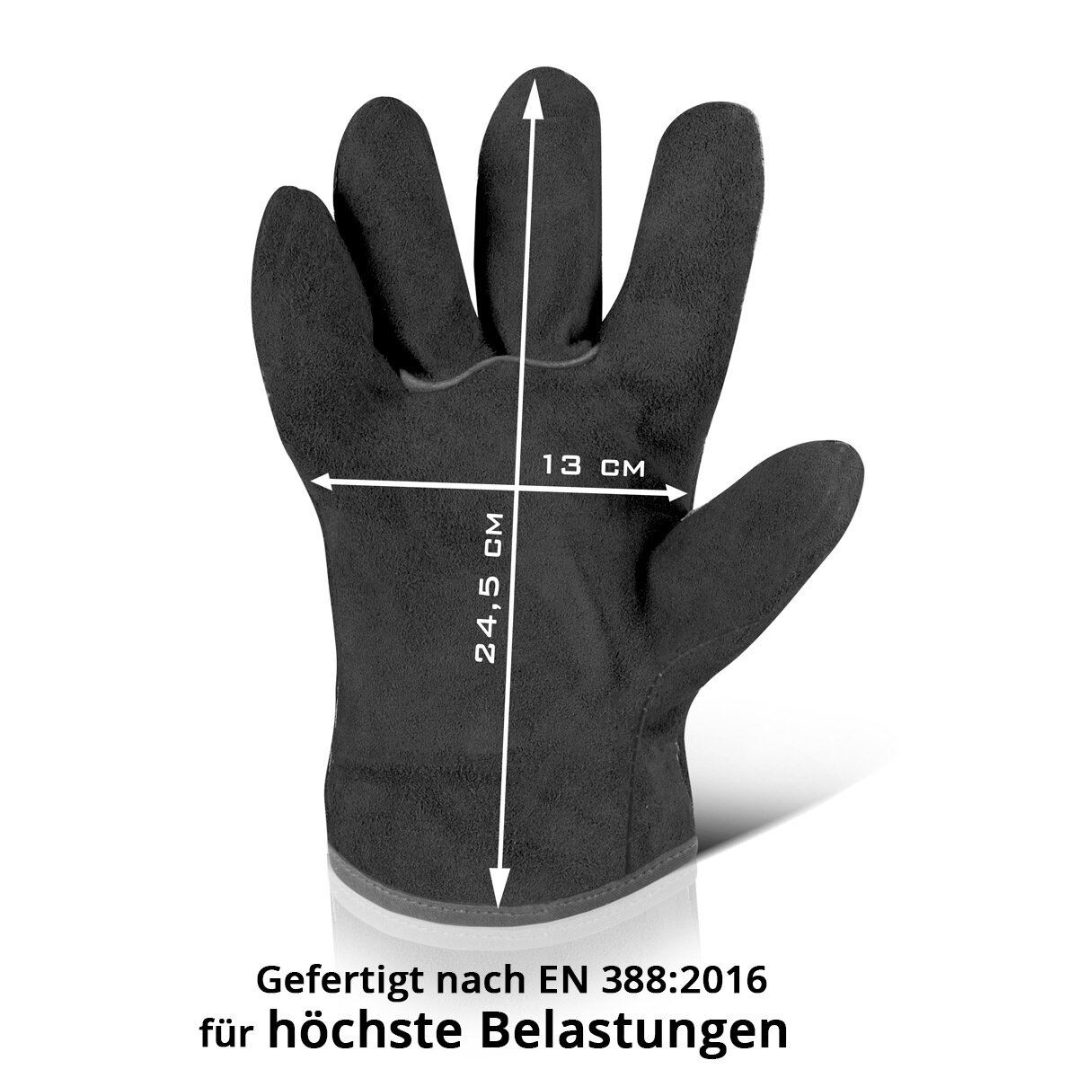 STAHLWERK lashandschoenen | Hittebestendige handschoenen | Werkhandschoenen | Hittebestendige handschoenen van hoogwaardig splitleer voor lassen en plasmasnijden